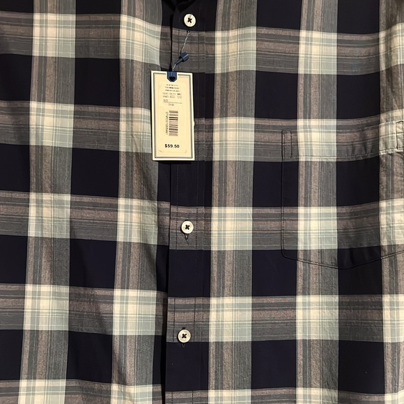 ROWM Light blue dark Blue plaid button down shirt. 3XB. Brand new with tags. - Picture 2 of 4